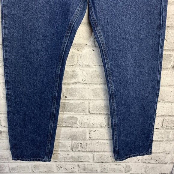 Wrangler Vintage 90s Dark Wash Denim Straight Leg Western Jeans - Picture 4 of 15